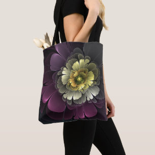 Abstrakte moderne Purpur-Khaki-Grau-Fraktal-Blume