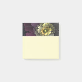 Abstrakte moderne Purpur Khaki-Grau Fraktal-Blume Post-it Klebezettel