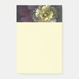Abstrakte moderne Purpur-Khaki-Grau-Fraktal-Blume Post-it Klebezettel