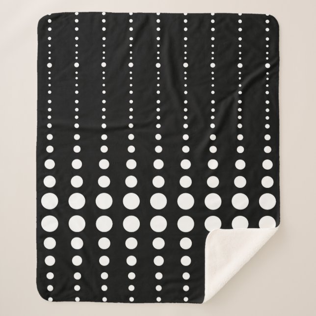 Abstrakte moderne, Schwarz-weiße Linien dots cir Sherpadecke (Vorderseite)
