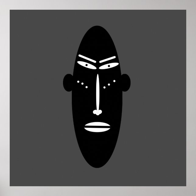 abstrakte, moderne schwarze Maske Poster (Vorne)