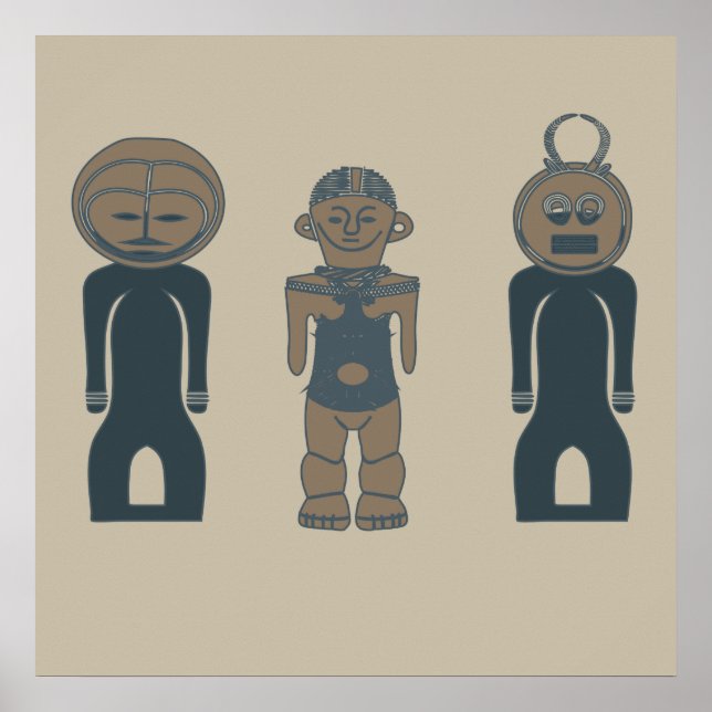 Abstrakte moderne Stammeskunst Poster (Vorne)