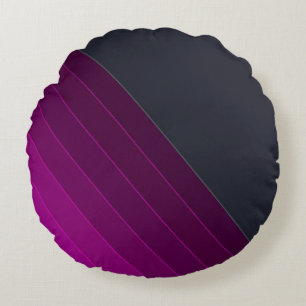 Abstrakte, moderne Striplinien, dunkel pl Rundes Kissen