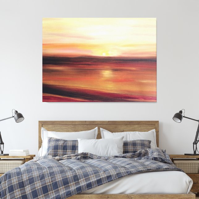 Abstrakte moderne Sunset Art Leinwanddruck (Insitu (Schlafzimmer))