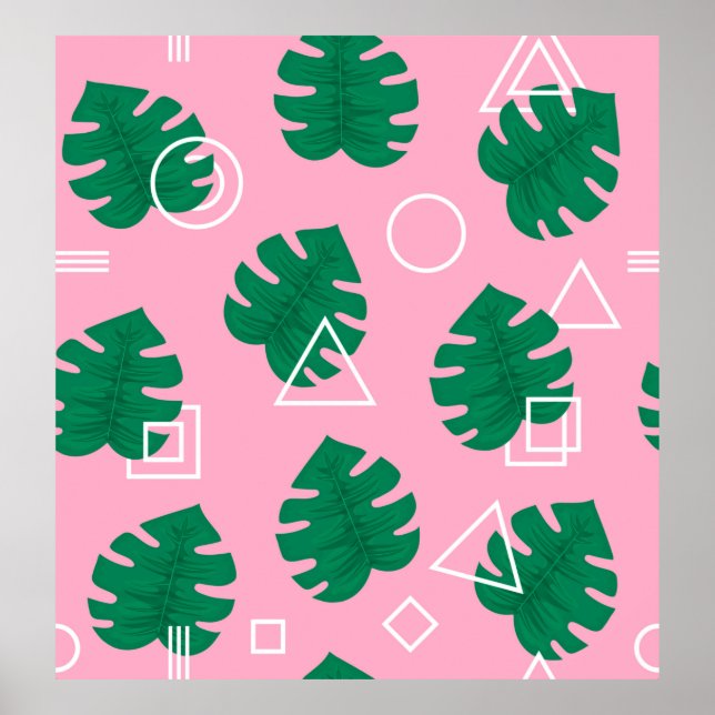 Abstrakte moderne trendige Hipster Geometrie Naht Poster (Vorne)