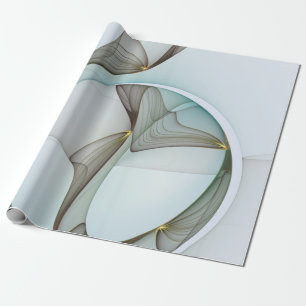 Abstrakte moderne Türkis-Braun-Goldeleganz Geschenkpapier