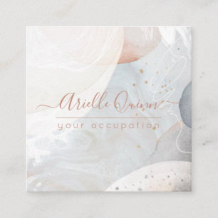 Abstrakte, moderne Wasserfarben Quadratische Visitenkarte