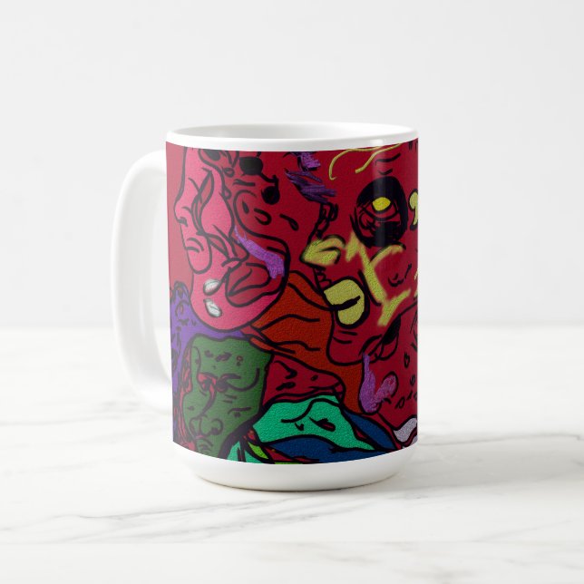 Abstrakte Mondgalaxie-Kunst  Kaffeetasse (Vorderseite Links)