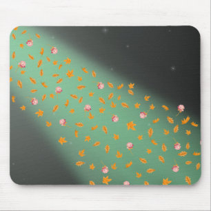 Abstrakte Mondlicht Herbstblätter Rosen Mousepad