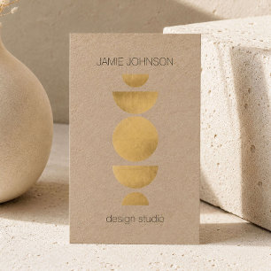 Abstrakte Mondphasen Geometrische Art Gold/Kraft Visitenkarte