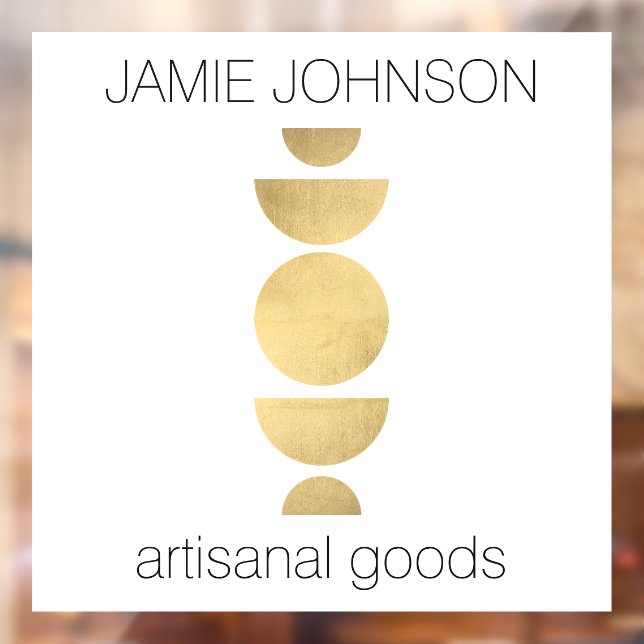 Abstrakte Mondphasen Geometrische Boutique Weiß Fensteraufkleber (Blatt 2)