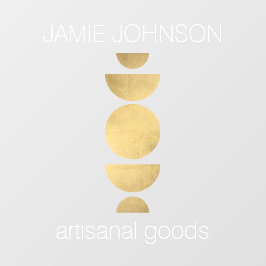 Abstrakte Mondphasen Goldene geometrische Boutique Fensteraufkleber