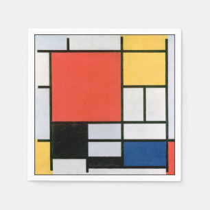 Abstrakte Mondrian-Formen bedrängt Serviette