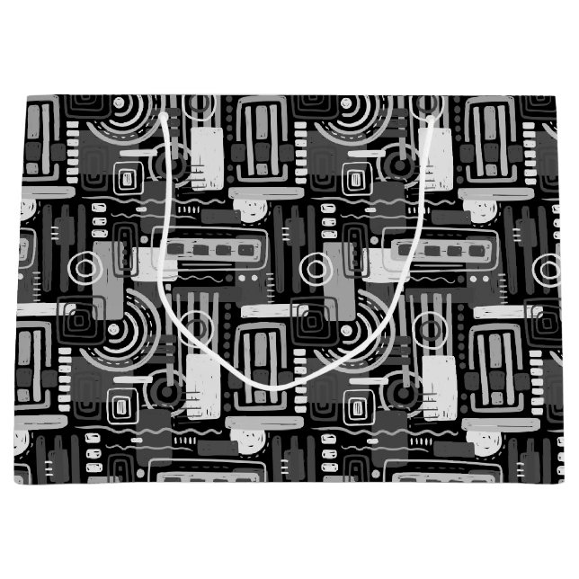 Abstrakte monochrome Geschenktasche Große Geschenktüte (Vorderseite)