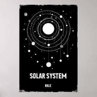 Abstrakte monochrome Illustration der Sonne Poster