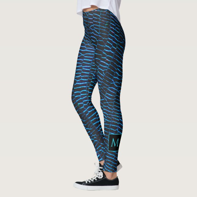 Abstrakte Monogram aus schmaler metallischer Optik Leggings (Links)