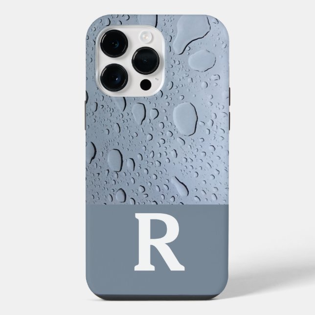 Abstrakte Monogramm-Initialen, graue, benutzerdefi iPhone Hülle (Rückseite)