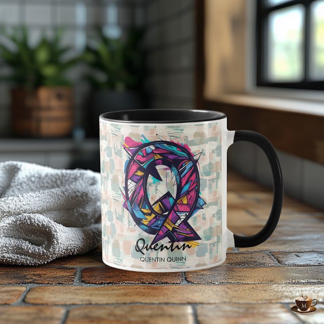 Abstrakte Monogramm-Tasse - Q für Quentin Tasse (Von Creator hochgeladen)