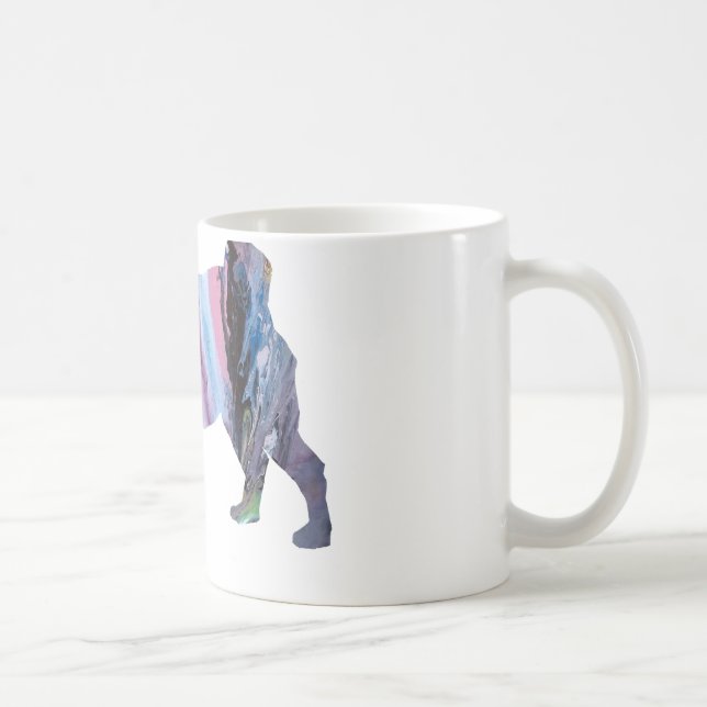 Abstrakte Mops-Silhouette Kaffeetasse (Rechts)