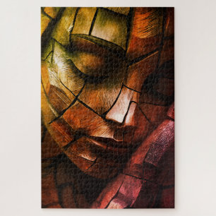 Abstrakte Mosaik Feminine Face Wall Art - Textil Puzzle