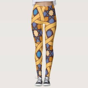 Abstrakte Mosaikmuster im ethnischen Stil Leggings