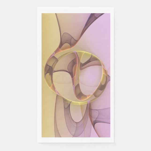 Abstrakte Motive Modernes Rosa Goldenes Fraktal Ku Serviette (Vorderseite)