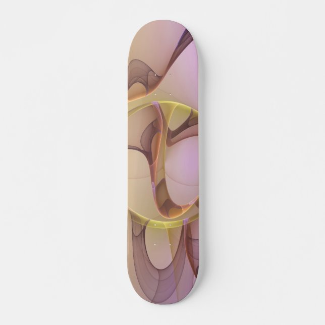 Abstrakte Motive Modernes Rosa Goldenes Fraktal Ku Skateboard (Vorne)