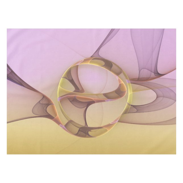 Abstrakte Motive Modernes Rosa Goldenes Fraktal Ku Tischdecke (Vorderseite (Horizontal))
