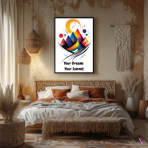 Abstrakte Motivierende Minimalistische Berg Kunst Poster