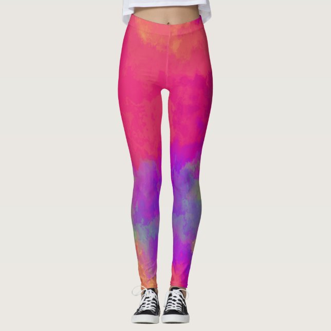 Abstrakte Multicolor-Leggings Leggings (Vorderseite)