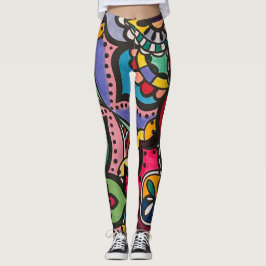 abstrakte Multikolle Muster Leggings