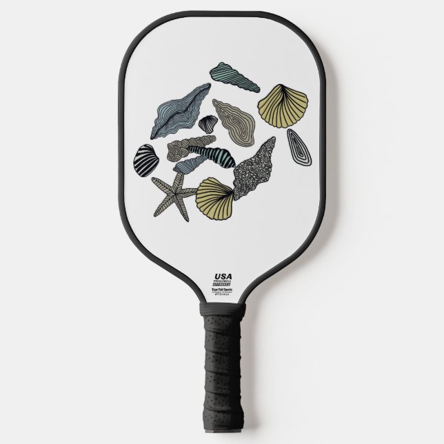 Abstrakte Muscheln auf Paddel Pickleball Schläger (Vorderseite)