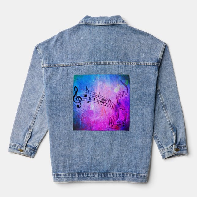 abstrakte Musik Jeansjacke (Rückseite)