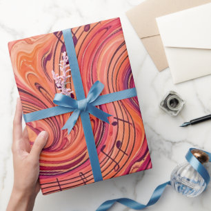 Abstrakte Musiknoten Sonnenuntergang Geschenkpapie Geschenkpapier
