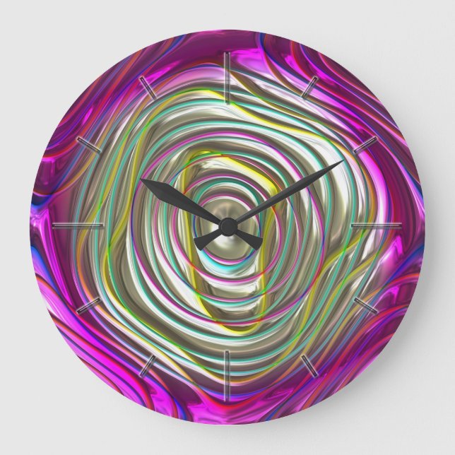 Abstrakte Muster 53A-B Optionen Wandleuchten Große Wanduhr (Vorderseite)