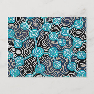 Abstrakte Muster im aboriginalen Stil Lebenslinien Postkarte