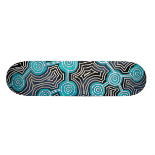Abstrakte Muster im Aborigines-Stil Lebenslinien Skateboard
