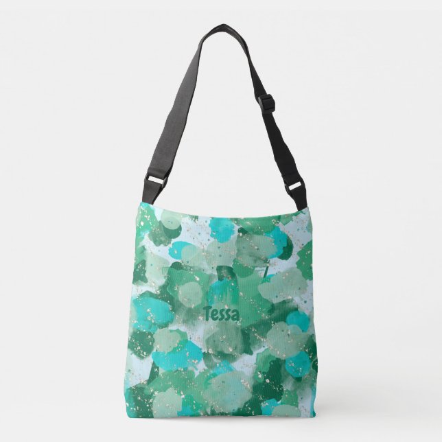 Abstrakte Muster Pinselstriche Schlaganfälle Perso Tragetaschen Mit Langen Trägern (Vorderseite)