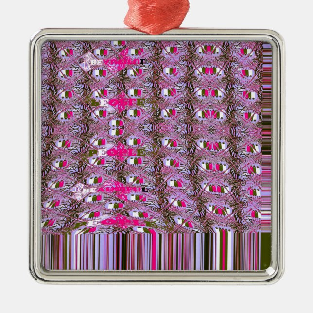 Abstrakte Musterkunst drucken, dicht und komplizie Ornament Aus Metall (Vorne)