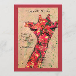 Abstrakte mutige Giraffe Geburtstags-Party Einladung