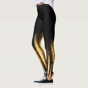 Abstrakte Nachtlichter Schwarz Leggings