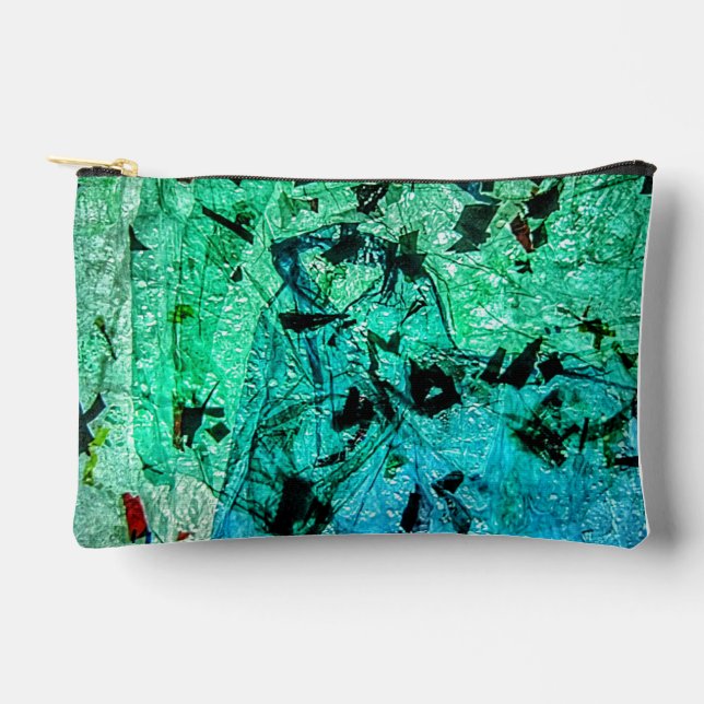 Abstrakte Nähtasche, Abstrakte blaue Tasche, Kunst Zubehörtasche (Vorderseite)