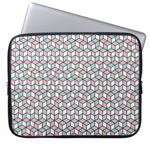 Abstrakte nahtlose 3D-Muster. Isometrischer Hinter Laptopschutzhülle