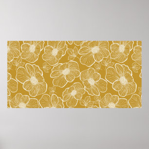 Abstrakte nahtlose Blumenmuster. Blume Poster