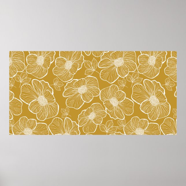 Abstrakte nahtlose Blumenmuster. Blume Poster (Vorne)
