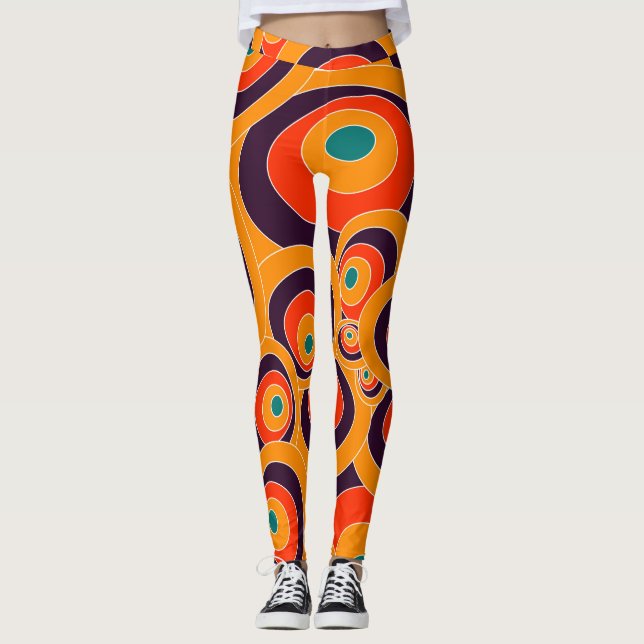 Abstrakte nahtlose farbenfrohe Ovals Leggings (Vorderseite)