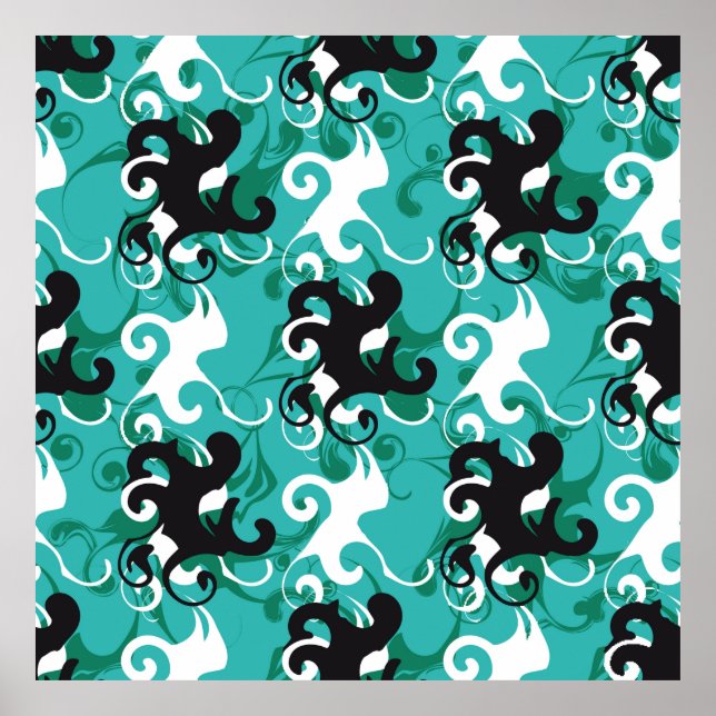 Abstrakte nahtlose Muster qualitativ Vintage illi Poster (Vorne)