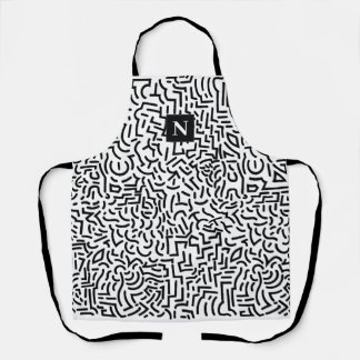 Abstrakte Nahtlose Schwarz-weiße MusterSchürze Schürze