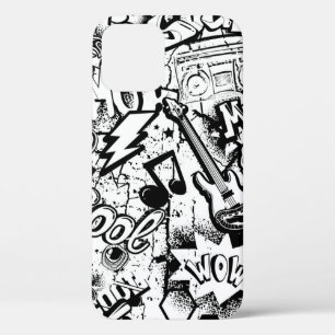 Abstrakte nahtlose Schwarzweiß-Comicen Graffiti Case-Mate iPhone Hülle