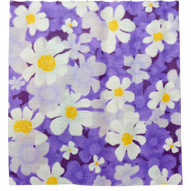 Abstrakte nahtlose Vintage Blume Duschvorhang (Vorderseite)